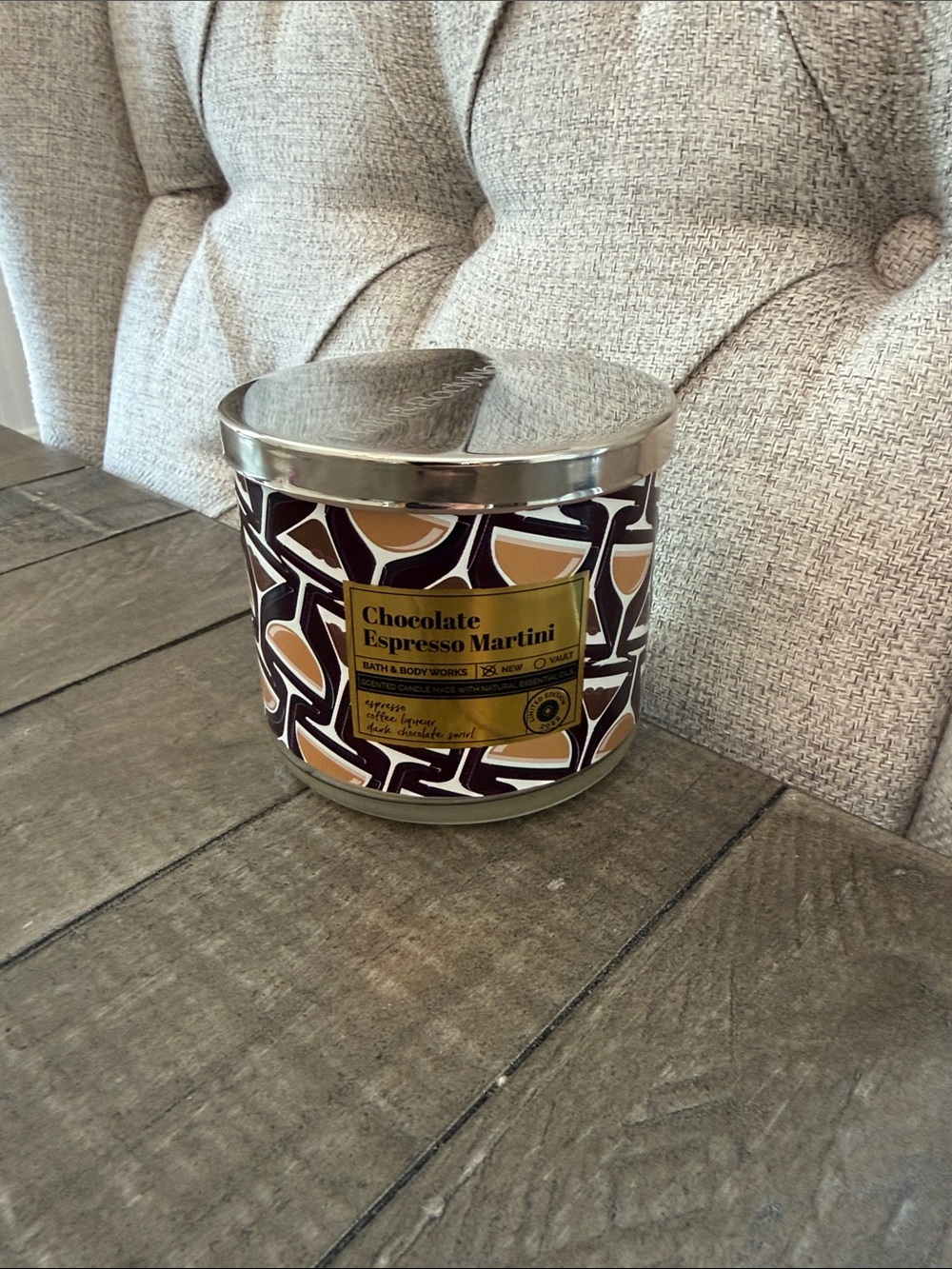 Bath & Body Works Chocolate Espresso Martini Candle - Brown, Tan, Cream